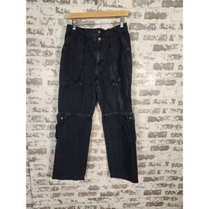 We The Free Marx Cargo Jeans‎ Size 27 Blue Slouchy Streetwear Utility Dark Wash